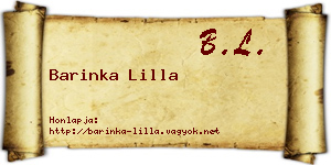 Barinka Lilla névjegykártya